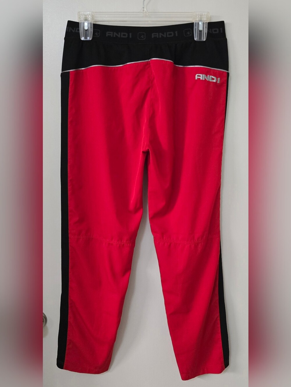 And1 Red and Black Athletic Joggers with Contrast Piping